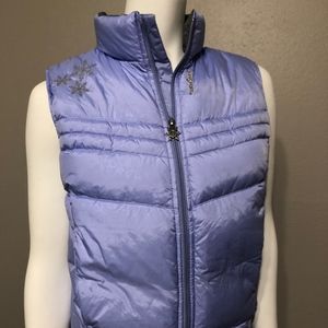 JanSport lilac vest with duck down and feather